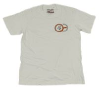 Biele tričko s loptou a nápismi