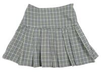 Čierno-bielo-zeleno-svetlomodrá kockovaná vzorovaná sukňa PRIMARK