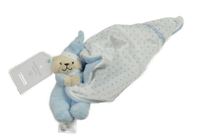 Nové - světlemodro-bílý plyšový usínáček s hvězdičkami a medvídkem Mothercare
