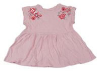 Svetloružová peplum tunika s kvietkami Topolino