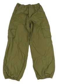 Khaki cargo cuff plátěné kalhoty H&M