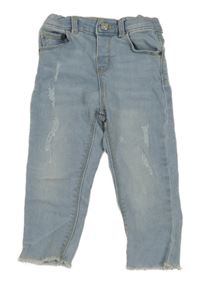 Světlemodré skinny rifle s prošoupáním ZARA