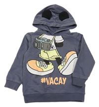 Tmavošedomodrá mikina s Mickey a kapucňou