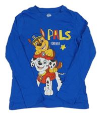 Cobaltově modré triko s PAW PATROL - Marshall a Chase nickelodeon