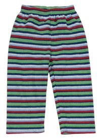 Modro-zeleno-červené pruhované fleecové pyžamové nohavice Early Days