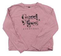 Ružové crop tričko s nápismi V By Very
