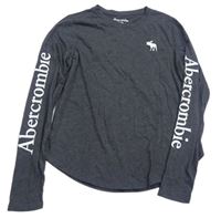 Sivé tričko s logom Abercrombie&fitch