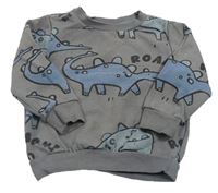 Sivá mikina s dinosaurami F&F