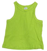 Limetkový rebrovaný crop top Zara
