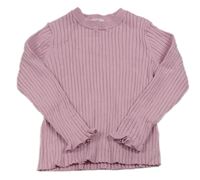 Ružový rebrovaný sveter zn. H&M