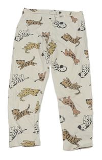 Krémové legíny se zvířaty H&M