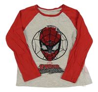Šedo-červené triko se Spidermanem z překlápěcích flitrů Primark