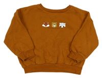 Hnedá mikina so zvířaty Dunnes