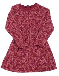 Vínové kvetované bavlnené šaty zn. George