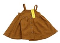 Nové - Hnedé rebrované prepínaci šaty Shein