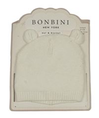 Nové - Biela pletená čapica s uškami