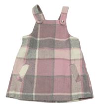 Růžovo-šedo-smetanové kostkované šaty St. Bernard