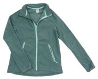 Zelená fleecová propínací funkční mikina Quechua