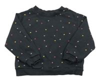 Čierna mikina so srdiečkami H&M