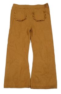 Hnedé pletené nohavice s vreckami