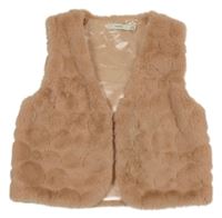 Staroružová vzorovaná kožušinová podšitá vesta Name it