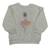 Smotanová mikina s baletkou s flitrami Primark