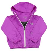 Neonově fuchsiová šusťáková jarní funkční bunda s kapucí The North Face