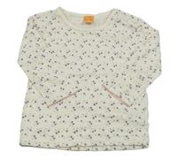 Smotanové kvetované tričko Pusblu