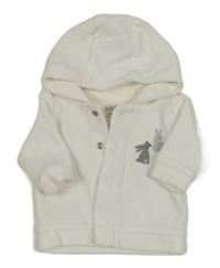 Biela zamatová prepínaci mikina s králikmi a kapucňou M&S