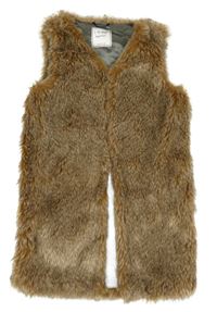 Hnedá kožušinová podšitá vesta Next