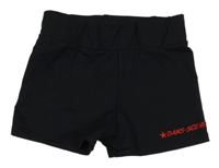 Čierne cvičobné elastické kraťasy s nápisom