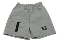 Sivé šušťákové kraťasy s vreckom Shein