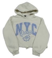 Svetlosivá crop mikina s nápisom a kapucňou C&A