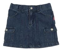 Tmavomodrá rifľová cargo sukňa