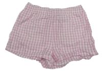 Ružovo-biele kockované ľahké kraťasy H&M