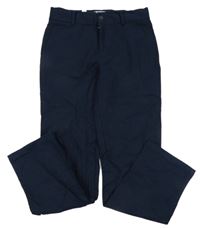 Tmavomodré lněné kalhoty Jacadi