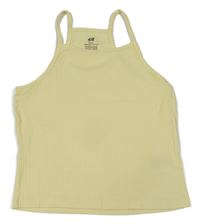 Žltý rebrovaný crop top H&M