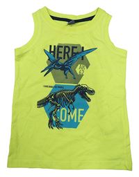 Neónově žlté tielko s dinosaurami Dopodopo