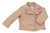 Růžová koženková podšitá bunda Primark