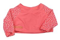 Neónově ružové UV crop tričko s bodkami