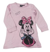 Svetloružové teplákové šaty s Minnie zn. Disney