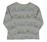 Šedé triko s dinosaury C&A