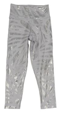 Lila-strieborné vzorované športové legíny zn. Puma