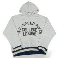 Světlešedá melírovaná mikina s nápisy a kapucí Zara