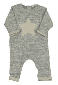 Sivý melírovaný teplákový overal s hviezdou Next