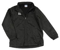 Černá šusťáková sportovní bunda s písmeny a logem joma