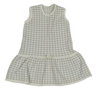 Bílo-šedé vzorované pletené šaty Benetton