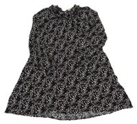 Černo-růžové květované lehké šaty Pocopiano