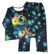 Čierno-zelené pyžama s dinem