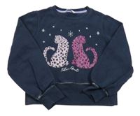 Tmavomodrá mikina s leopardmi